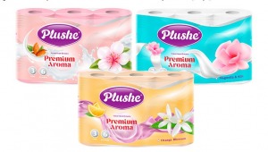 Новая трехслойная туалетная бумага Plushe из линейки Premium Aroma