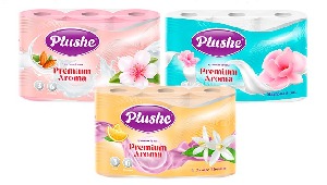 Новая трехслойная туалетная бумага Plushe из линейки Premium Aroma
